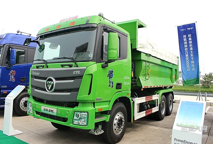 福田欧曼gtl9系重卡336马力6x456米自卸车bj3259dlpkbxd