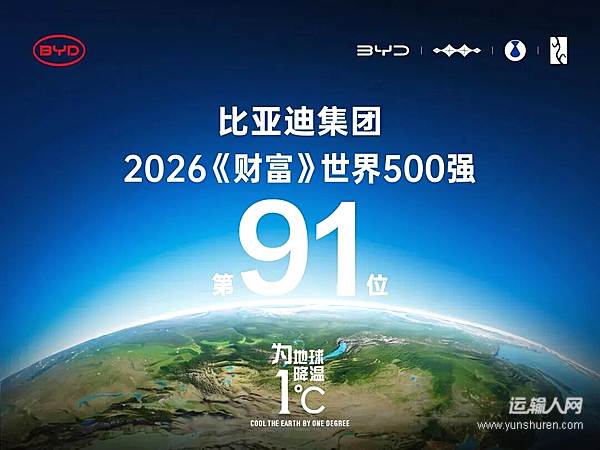 稳居全球百强阵营 比亚迪位列2026年《财富》世界500强第91位