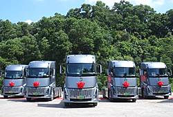 新能源重卡市场格局生变 传统龙头引领销量增长